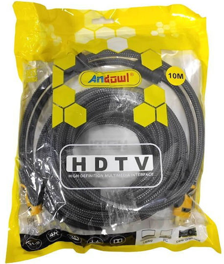 Andowl Cable HDMI Male - HDMI Male 10m Black