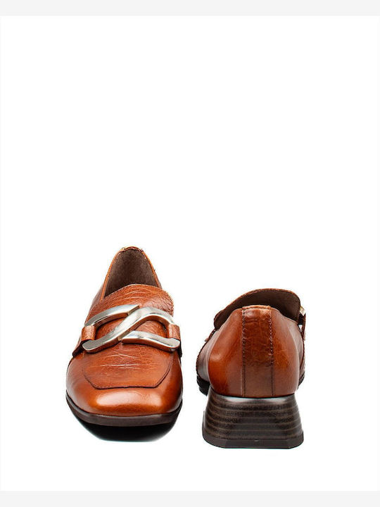 Δερμάτινα Γυναικεία Loafers σε Ταμπά Χρώμα