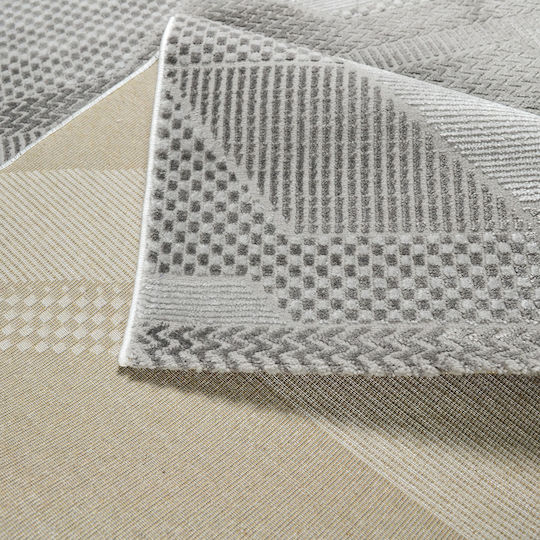 Saray Home Teppich Rechteckig Synthetisch,Polyester/Cotton/Leather Gray