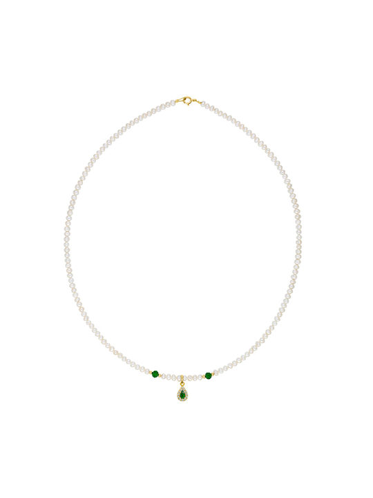 Senzio Belibasakis Necklace from Gold 14K with Pearls