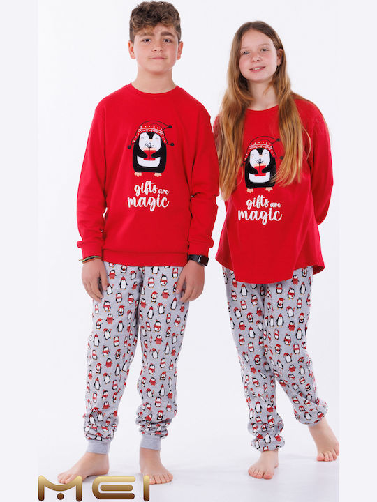 MEI Pijama pentru copii De iarnă Roșie