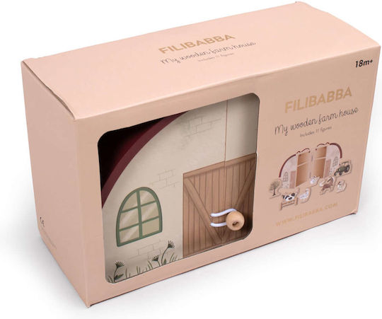 Filibabba Animal Farm with Animals made of Wood for 18++ Months