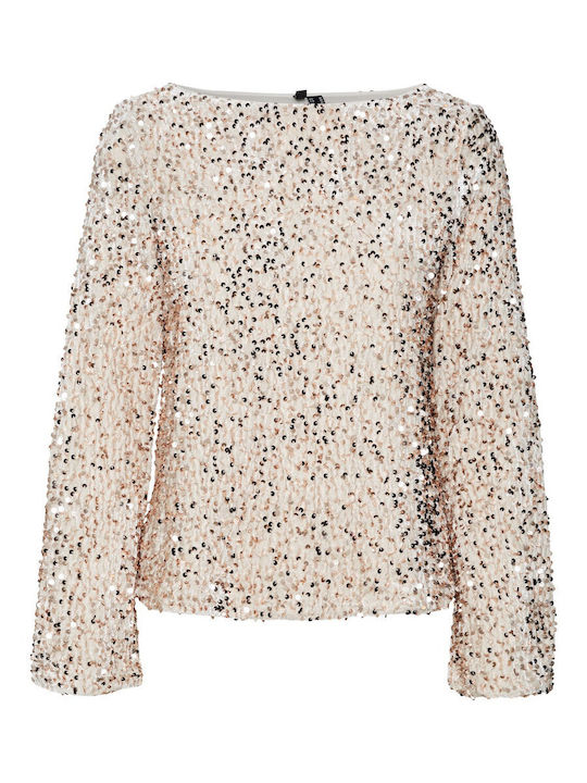 Bella Women's Blouse Velvet Long Sleeve Rose Gold