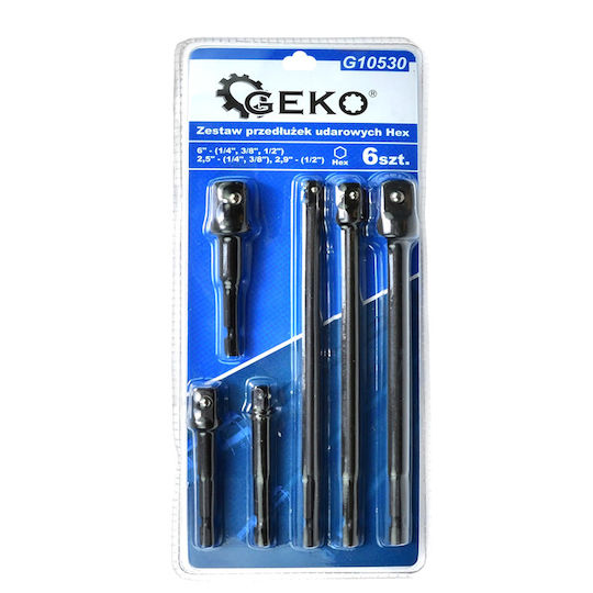 Geko Ratchet Extension 1/4" 6pcs