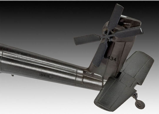 Revell AH-64A Apache Modeling Figure Helicopter 56 Pieces in Scale 1:100 with Glue and Paints 14.6x14.4cm.