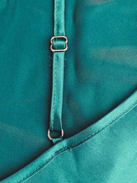 Kal-tsa Winter Satin,σατεν Damen Nachthemd Grün