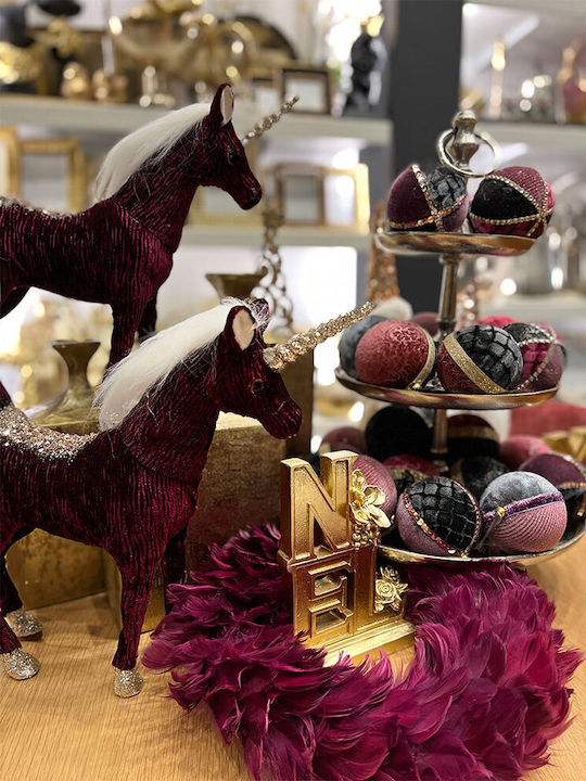 XMASfest Χριστουγεννιάτικη Κεραμική Φιγούρα Επιγραφή Χρυσή Ύψους 19.5εκ.