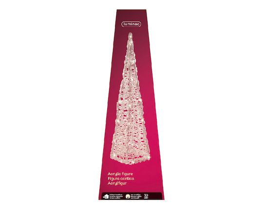 Christmas Decorative Illuminated Plastic Tree Pyramid 15cm Electric Transparent