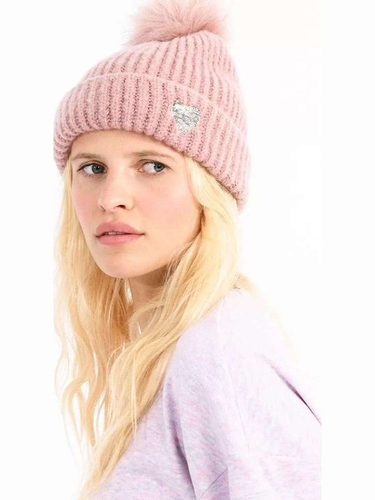 Beanie Unisex Beanie Gestrickt in Rosa Farbe
