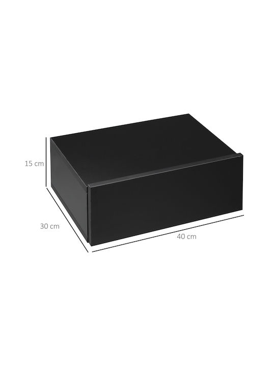 Κομοδίνα Ξύλινα Μαύρα 2τμχ 40x30x15cm