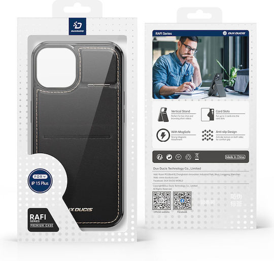 Dux Ducis Wallet Δερμάτινο / Δερματίνης / Σιλικόνης Μαύρο (iPhone 15 Plus)
