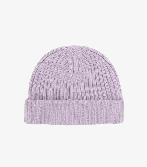 Shallow Cuff Beanie Unisex Σκούφος Πλεκτός σε Λιλά χρώμα