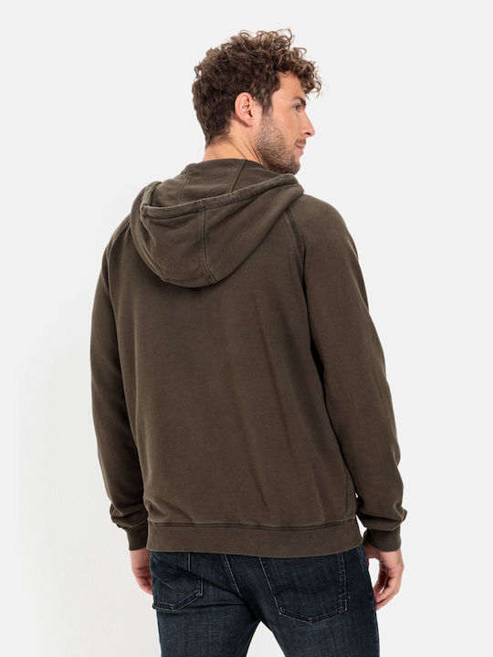 Camel Active Men's Sweatshirt Jacket with Hood Khaki