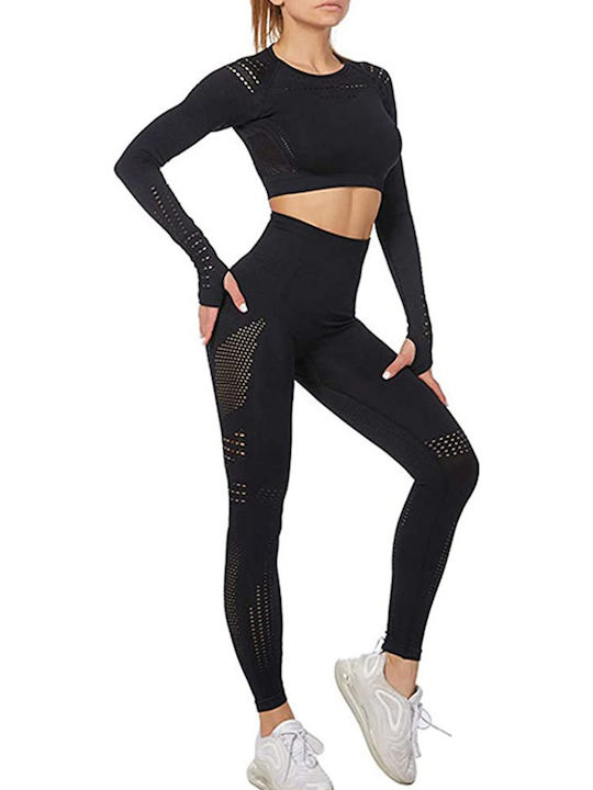 Rea Training Women's Long High Waist Leggings Black