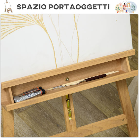 Vinsetto Καβαλέτο Ζωγραφικής Ξύλινο 110x65x235cm
