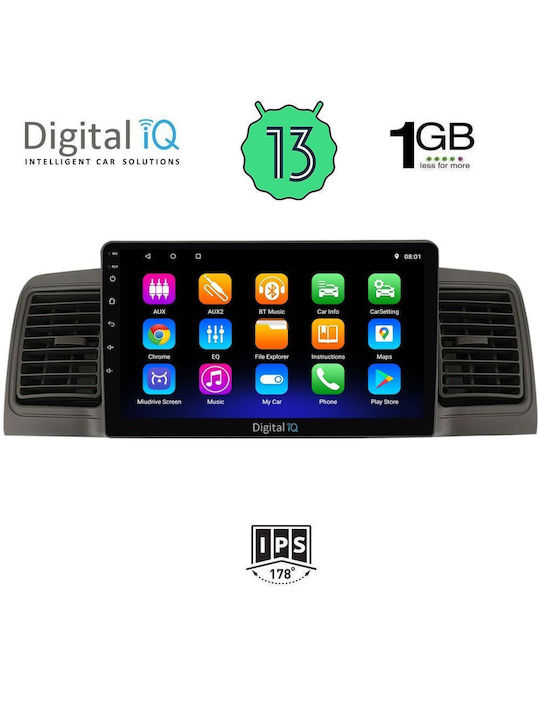 Digital IQ Car Audio System for Toyota Corolla 2001-2006 (Bluetooth/USB/WiFi/GPS/Apple-Carplay/Android-Auto) with Touch Screen 9"