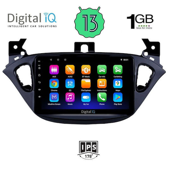 Digital IQ Ηχοσύστημα Αυτοκινήτου για Opel Adam 2014-2021 (Bluetooth/USB/WiFi/GPS/Apple-Carplay/Android-Auto) με Οθόνη Αφής 9"