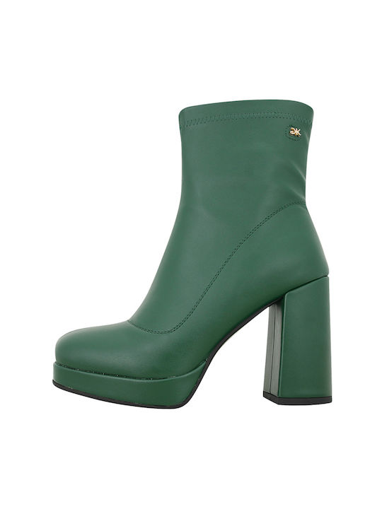 Gianna Kazakou Tomis Women's Leather High Heel Boots Green