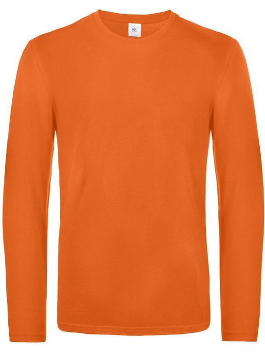 B&C E190 LSL Men's Long Sleeve Promotional T-Shirt Urban Orange