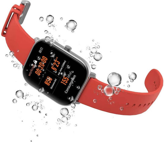 Amazfit GTS Aluminium 43mm Waterproof Smartwatch with Heart Rate Monitor (Red)