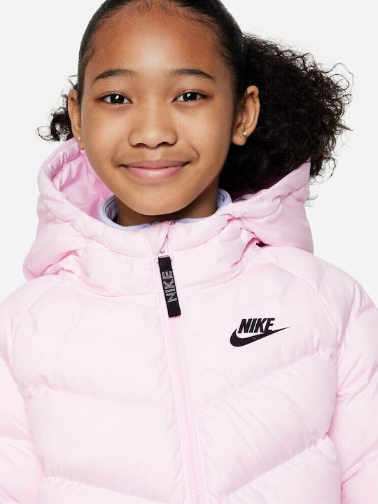 pink and white nike jacket