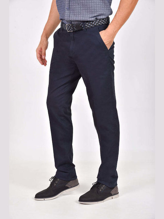 Men's Elastic Blue Chino Trousers