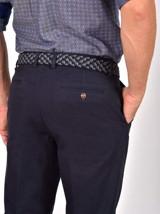 Men's Elastic Blue Chino Trousers