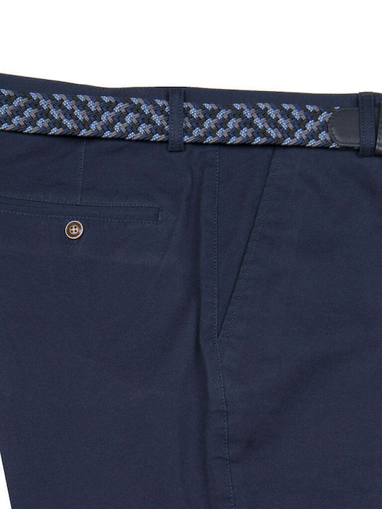 Men's Elastic Blue Chino Trousers