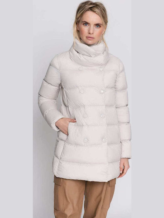Lungă Jachetă de femei Puffer Waterproof Alb