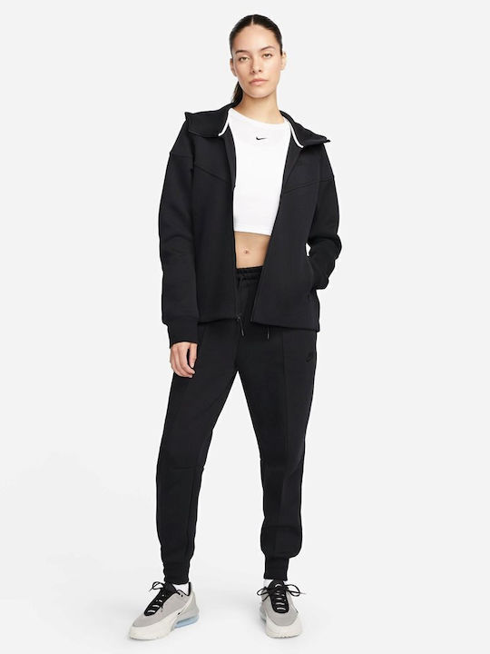 Women's Sweatshirt Jacket Hooded Black