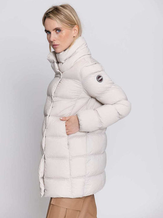 Lungă Jachetă de femei Puffer Waterproof Alb