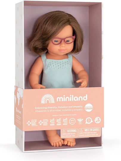 Miniland Бебешка Кукла Кафява 38 см