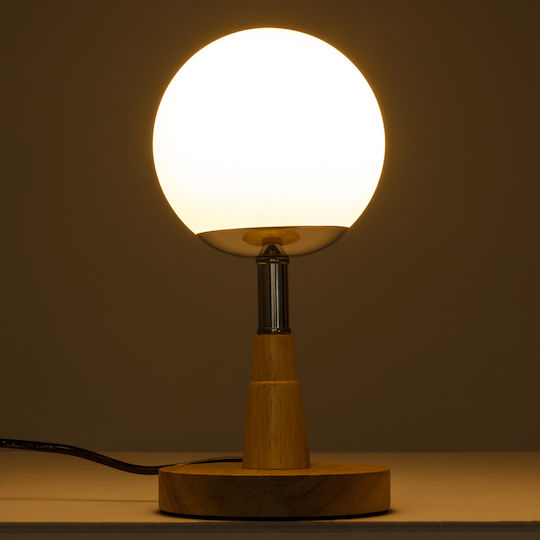 GloboStar Cove Wood Vintage Table Lamp for Socket E27 with Beige Base