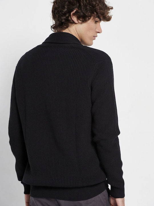 Men's Cardigan with Buttons Black
