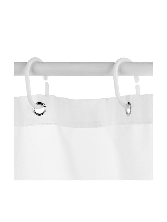 Click Fabric Shower Curtain 180x200cm White