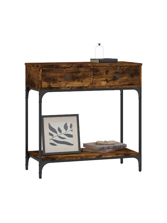 Console Table Wood & Metal Smoky Oak L75xW34.5xH75cm
