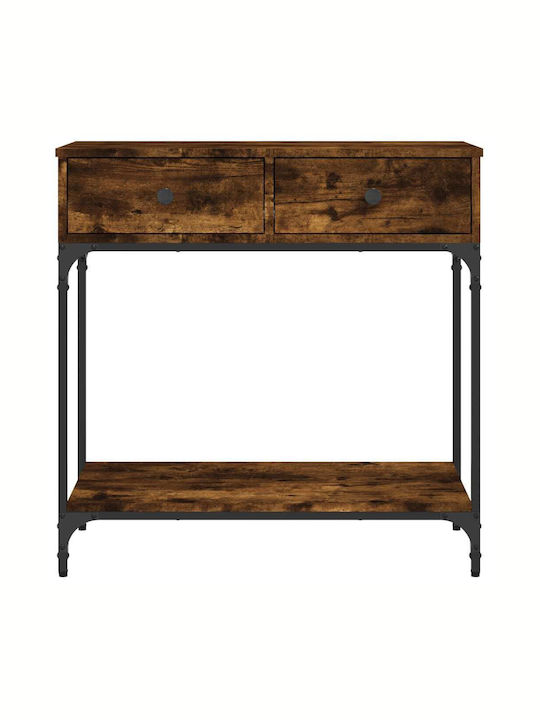 Console Table Wood & Metal Smoky Oak L75xW34.5xH75cm