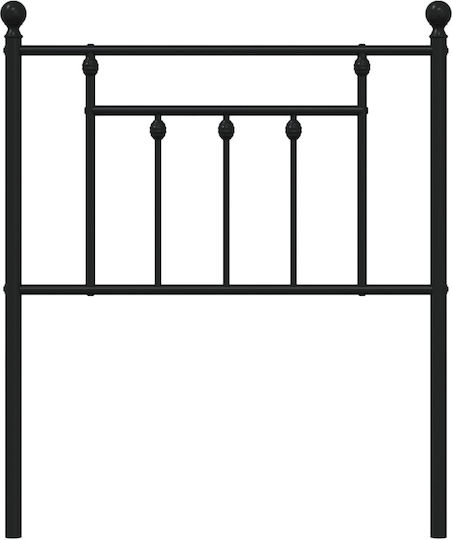 vidaXL Bed Headboard made of Metal Black Velvet-Black Metal 75cm