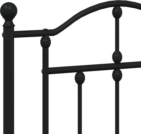 vidaXL Metal Bed Headboard Black 135cm
