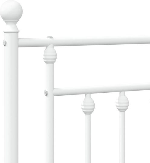 vidaXL Metal Bed Headboard White 193cm