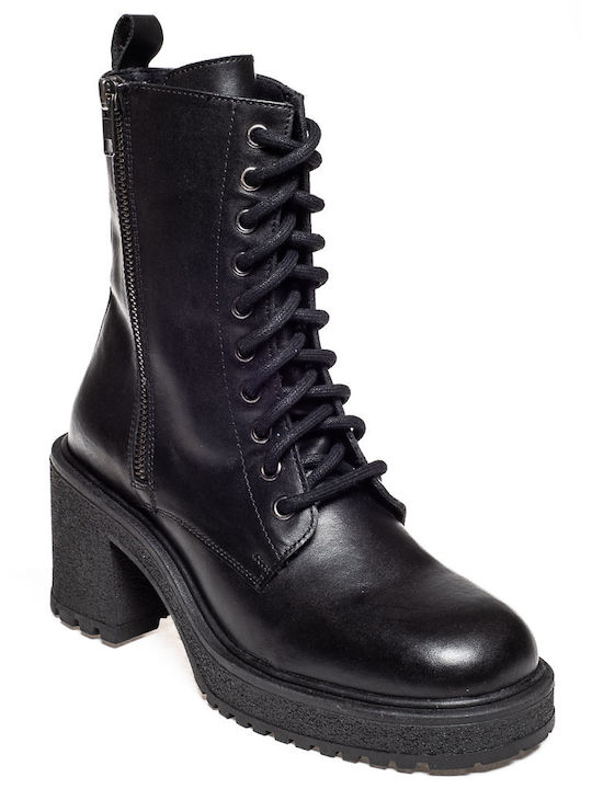 Leather Women's Ankle Boots Black