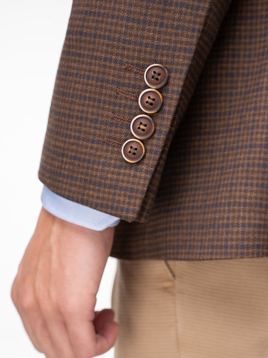 Men's Suit Jacket Slim Fit Brown