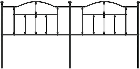 vidaXL Metal Bed Headboard Black 200cm