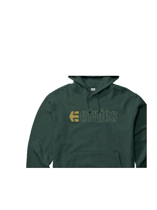 Etnies Men's Sweatshirt with Hood and Pockets Green