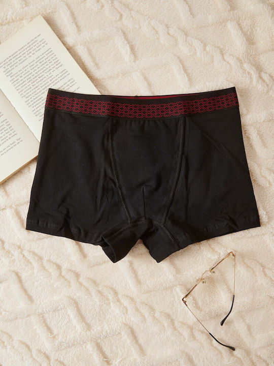 Men's Boxer Black with Patterns