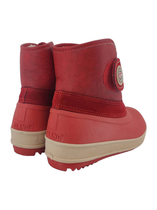 Bibra Cizme de Zăpadă Copii din Suede cu Velcro Roșii