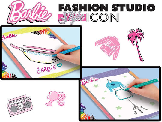 Lisciani Giochi Barbie Stickers Sketch Book Style Icon Fashion Studio for Children 5+ Years 6 Pieces