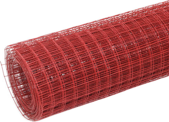 vidaXL Wire Fencing with PVC Coating Red 1x25m