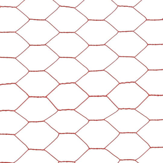 vidaXL Drahtgeflecht Verzinkt mit PVC-Beschichtung Rot 1x25m