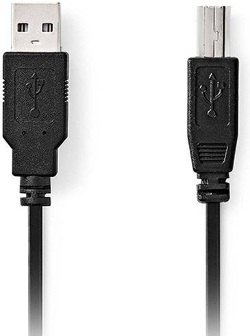 Nedis 5m USB 2.0 Cable A-Male to B-Male Silver (CCGL60100BK50)